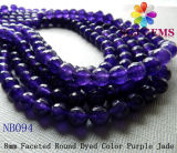 8mm Faceted Dyed Color Purple Jade Beads (NB094)