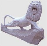 Natural Granite Stone Animal Lion Sculpture for Garden