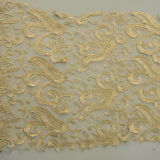 Fancy New Design Gold Thread Mesh Embroidery Fabric for Garment