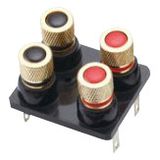 Dual Red and Dual Black Connector Audio Speaker Terminals (DH-1323-03)