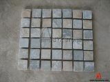 Yellow Vein Grey Slate Cobblestone for Flooring
