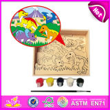 2014 New Kids Colorful Paint Kit Toy, Popualr Children Wooden Paint Kit Toy, Hot Sale Education DIY Wooden Paint Kit Toy W03A063