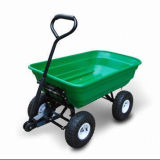 Handy Poly Dump Cart with Plastic Tray and Air Wheels