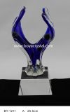 Welcomed Customized Blue Glass Crafts for Home and Promotion (BY-1211)