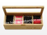 Bamboo Tea Box Organizer Storage Hb304