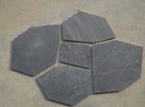 Natural Meshed Net Slate Black Flooring Paving Stone