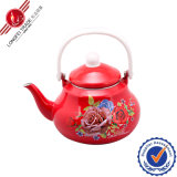 Red Enamel Teapot with Bakelite Handle