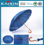 Silver Coating Fabric Cheap Price Blue Straight Umbrella
