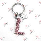 Alphabet L Metal Keychain/Wholesale Pink L Key Chain (15121416)