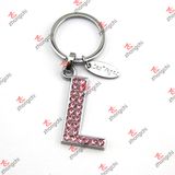 Alphabet L Metal Keychain/Wholesale Pink L Key Chain (15121416)