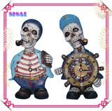 Skull Souvenirs, Resin Skull Clock, Skull Table Decoration Clock