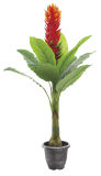 Red Flower Branches Artificial Green Leaves Bonsai Lotus 375