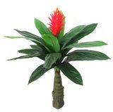 Yy-0882 Artificial Variegated Plant for Indoor Decoration with Big Red Flower