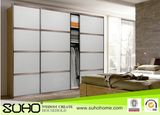 Modern Fashion Leather Wardrobe & Partition Door Aluminium Profile Sliding Door