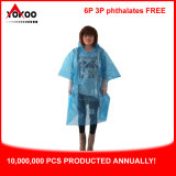 Disposable Blue Color PE Poncho Raincoat (YB-2231)