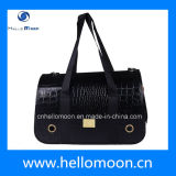 China Black Morden PU Leather Pet Carrier Cage