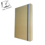 A5 Gold PU Leather Notebooks Paper with Blue Elastic Band