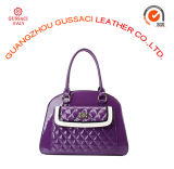Luxury Violet Patent Leather Lattice Design Women Tote Bag