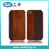 Wholesale PU+Wooden Cell Phone Case for iPhone4