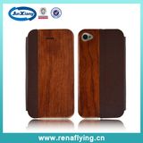 Wholesale PU+Wooden Cell Phone Case for iPhone4