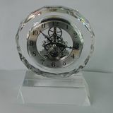 Faces Crystal Silver Clock Trophy Crafts with Base Accept Logo