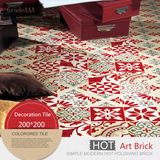 Red Borhemia Style Glazed Porcelain Tile20*20cm