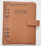 Brown Leather Record Book with Metal Clasp