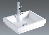 Top Mount Rectangular Bathroom Ceramic Basin Sinks (7082)