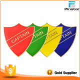 Personalized Soft Enamel Color Shield Shape School Captain Badges