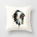 Decorative Watercolor Print Fashion Pillow (FTCU-171)