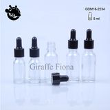 Cosmetic Jar Clear Borosilicate Glass Dropper Bottle 5ml 10ml Glassware