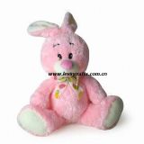 Pink Stuffed Easter Sitting Rabbit Toys