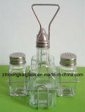 Clear Glass Spice Jar&Oil Bottle with Rack