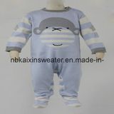 Baby's Blue Jacquard Pajamas Sweater