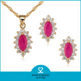 Wholesale Pink Rose Silver Jewellery Set in Stock (J-0043)
