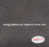 Hot Sale of Black Crack Decorative Leather