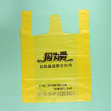 Yellow Custom Printed Vest Bags Plastic Shopping Bag