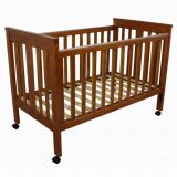AS/NZS Standard Infant Nursing Wooden 3-in-1 Sleigh Baby Cot with Wheels (BC-029)