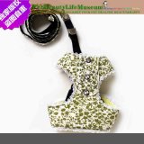 Green Floral Back Type Pet Harness Collar Leads High Quality Pet Dog Product Traction Rope Leash Factory Direct OEM