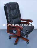 Leather Leisure Chair Antique Leather Executive Swivel Chair with Wooden Legs and Armrest Foh-1009