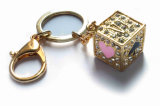 Bling Diamante 3D Square Dice Key Chain