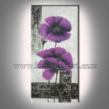 Handmade Purple Lotus Flower Oil Painting for Wall Decoration