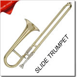 New Style Gold Lacquer Slide Trumpet