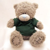 Fashion Grey Teddy Bears Stuffed Toys with Green T-Shirt
