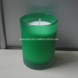 Green Color Painting Glass Candle