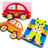 3D Wooden Car Puzzle Toy for Kids