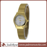 Gold Elegant Mop Dial Stainless Steel Band Lady Quartz Watch