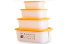 4PCS Plastic Rectangle Food Container for Microwave Oven