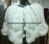 Fashion Ladies White Fox Fur Shawl