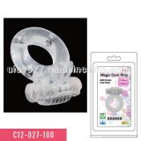 Magic Cock Ring with Mini Vibrator and Clitoral Stimulator Sex Toys (C12-027-100)